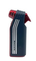 Parmida Tek Torch Jet Alev Pipo Çakmağı Dahili Pipo Kaşığı - Kırmızı/Siyah