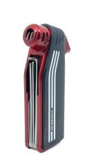 Parmida Tek Torch Jet Alev Pipo Çakmağı Dahili Pipo Kaşığı - Kırmızı/Siyah