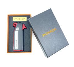 Parmida Tek Torch Jet Alev Pipo Çakmağı Dahili Pipo Kaşığı - Kırmızı/Siyah