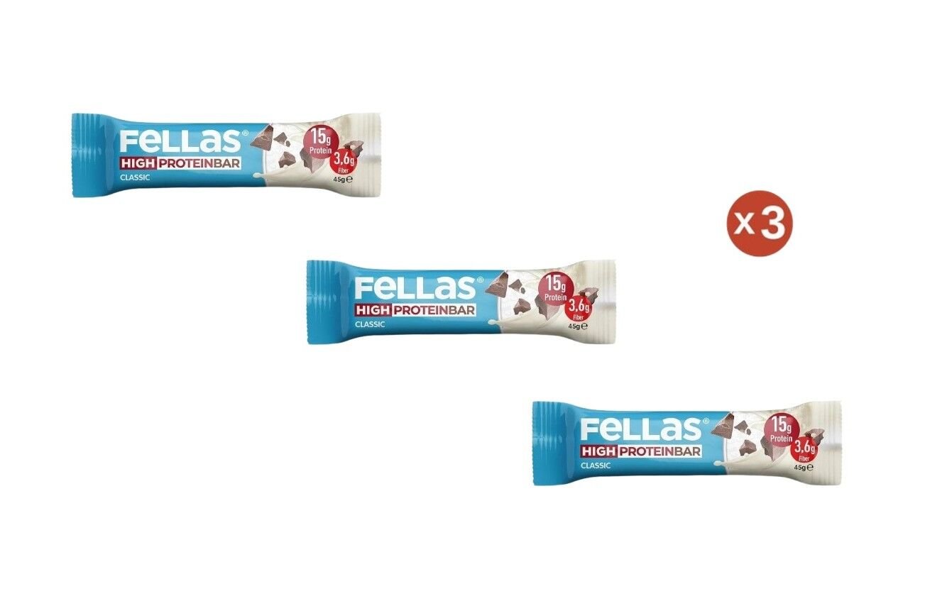 Fellas Yüksek Protein Bar - Klasik Sade 45g (3 Adet)