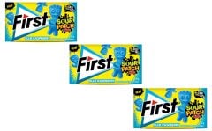 FIRSTFirst Sour Patch Kids Blue Raspberry Ahududu Aromalı Şekersiz Sakız 27 g - 3'lü Paket