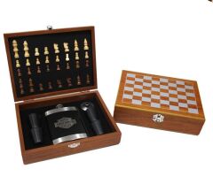 Ahşap Kutulu Matara Setli Satranç Takımı