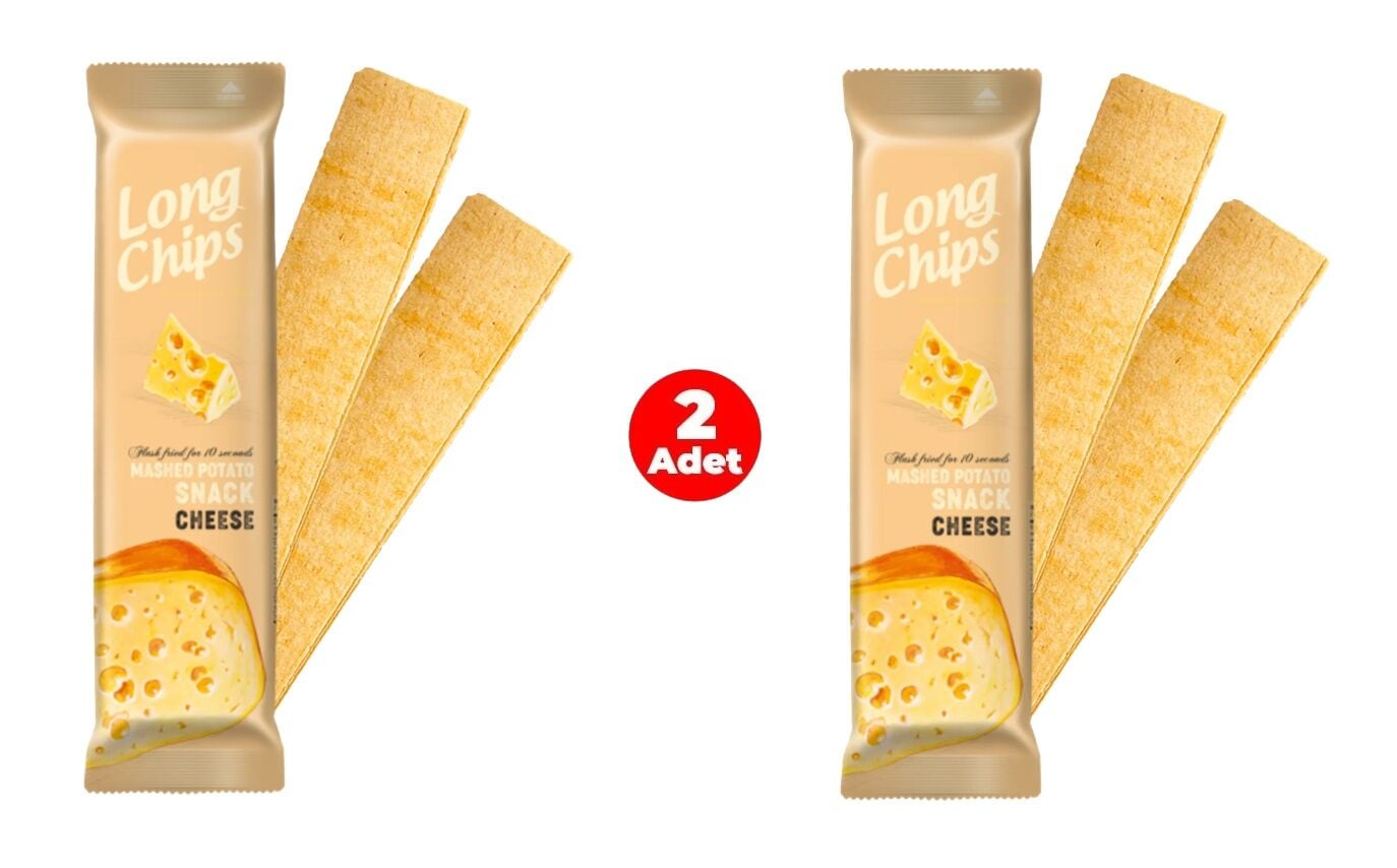Long Chips Mashed Potato Snack Cheese Flavoured - Peynir Aromalı Patates Cipsi ( 2 Adet)