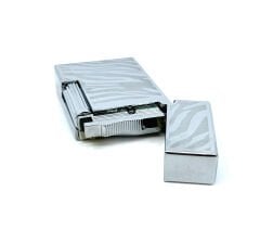 Mum Alev Metal Çakmak - Parlak Gri