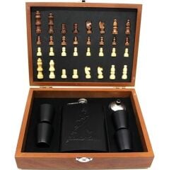 Ahşap Kutulu Matara Setli Satranç Takımı