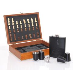 Ahşap Kutulu Matara Setli Satranç Takımı