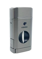 Cohiba Üç Torch Jet Alev Puro Çakmağı V-Cut Puro Kesicili - Antrasit