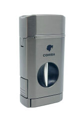 Cohiba Üç Torch Jet Alev Puro Çakmağı V-Cut Puro Kesicili - Antrasit