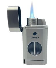 Cohiba Üç Torch Jet Alev Puro Çakmağı V-Cut Puro Kesicili - Antrasit