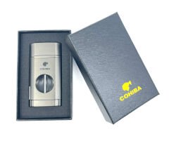 Cohiba Üç Torch Jet Alev Puro Çakmağı V-Cut Puro Kesicili - Antrasit