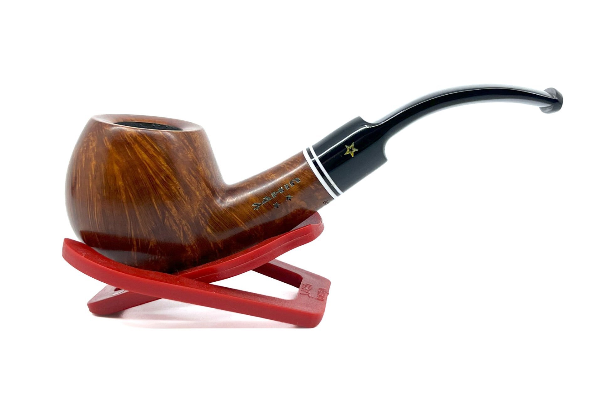 Şahin Sarı Yıldız Bent Apple 9mm Filtreli Akrilik Saplı Pipo - İstanbul 233