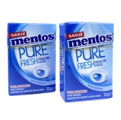 Mentos Pure Fresh Nane Aromalı Şekersiz Tatlandırıcılı Draje Sakız 22 g (2 ADET)
