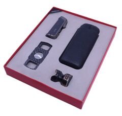 Parmida Puro Seti 4'lü - Çakmak Kılıf Kesici Sehpa (Füme)