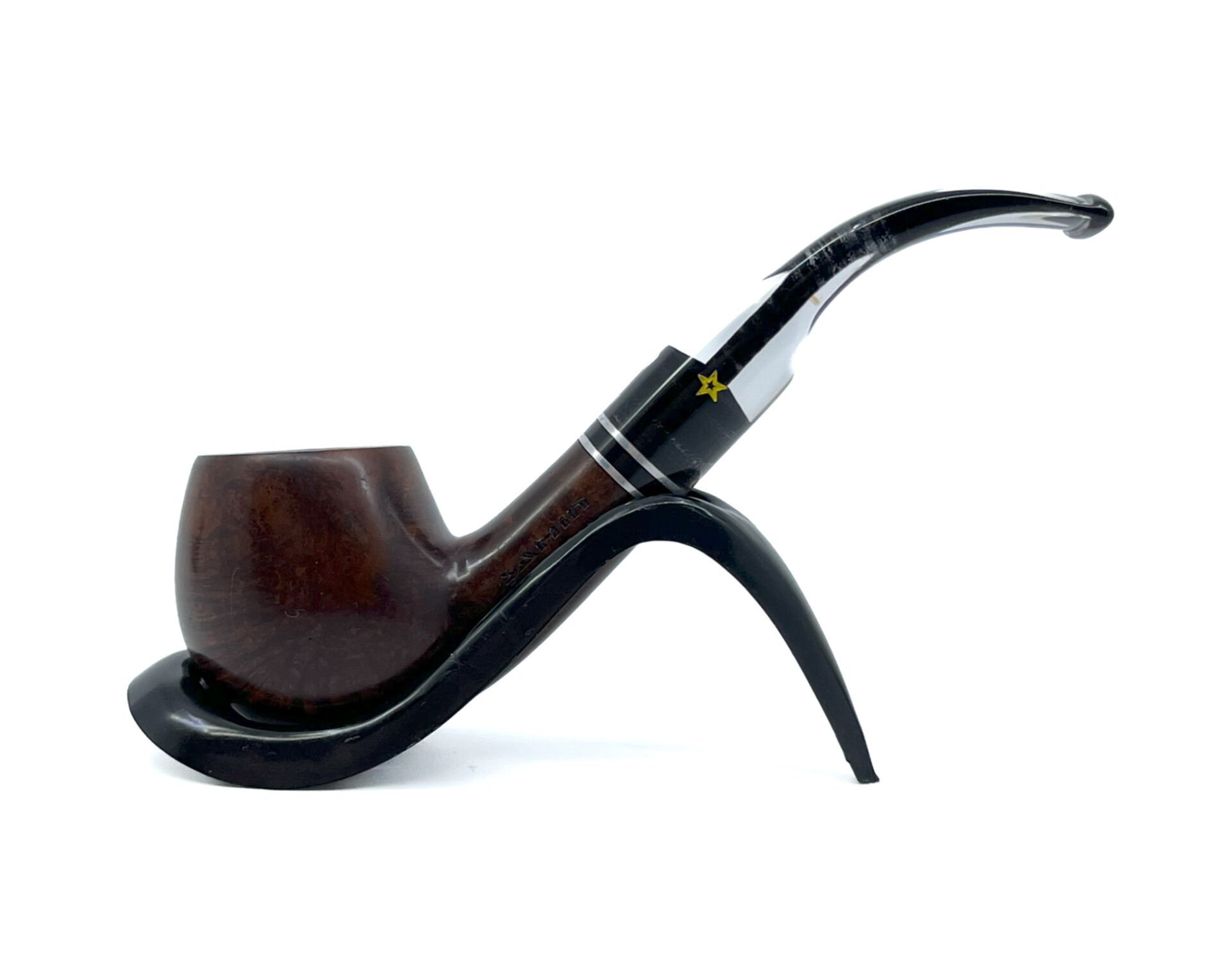 Şahin Sarı Yıldız Bent Apple 9mm Filtreli Akrilik Saplı Pipo - 237146