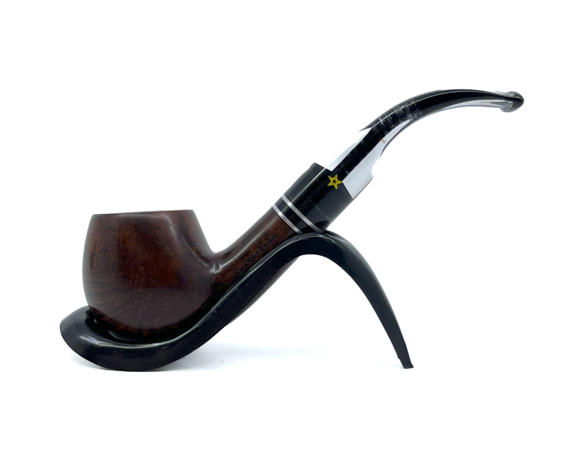 Şahin Sarı Yıldız Bent Apple 9mm Filtreli Akrilik Saplı Pipo - 237146