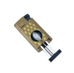 Trinidad Habana-Cuba Çift Torch Puro Çakmağı V-Cut Puro Kesicili - Kahverengi