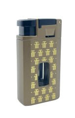 Trinidad Habana-Cuba Çift Torch Puro Çakmağı V-Cut Puro Kesicili - Kahverengi