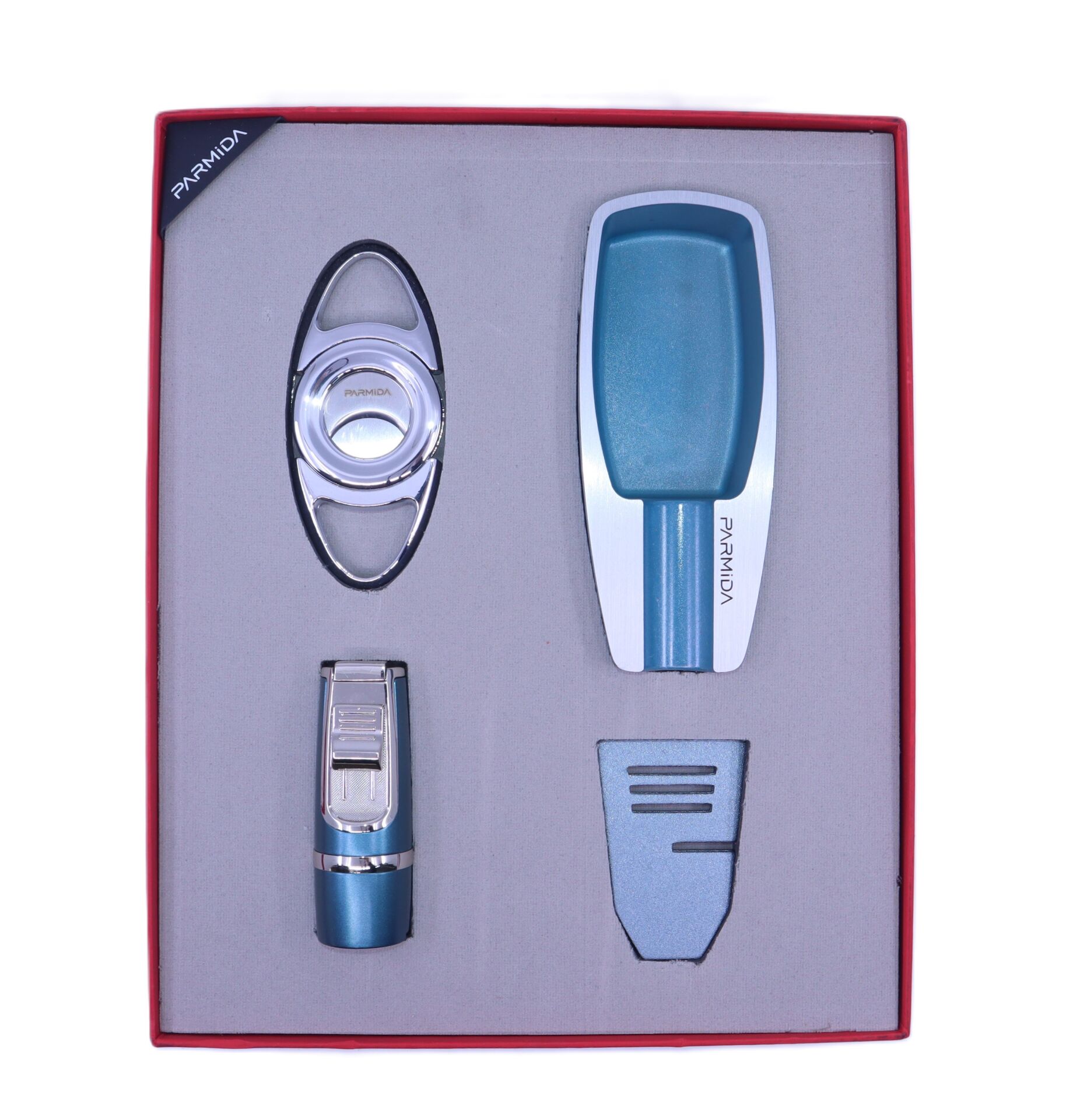 Parmida Puro Seti 4'lü - Çakmak Küllük Kesici Sehpa (Turkuaz)