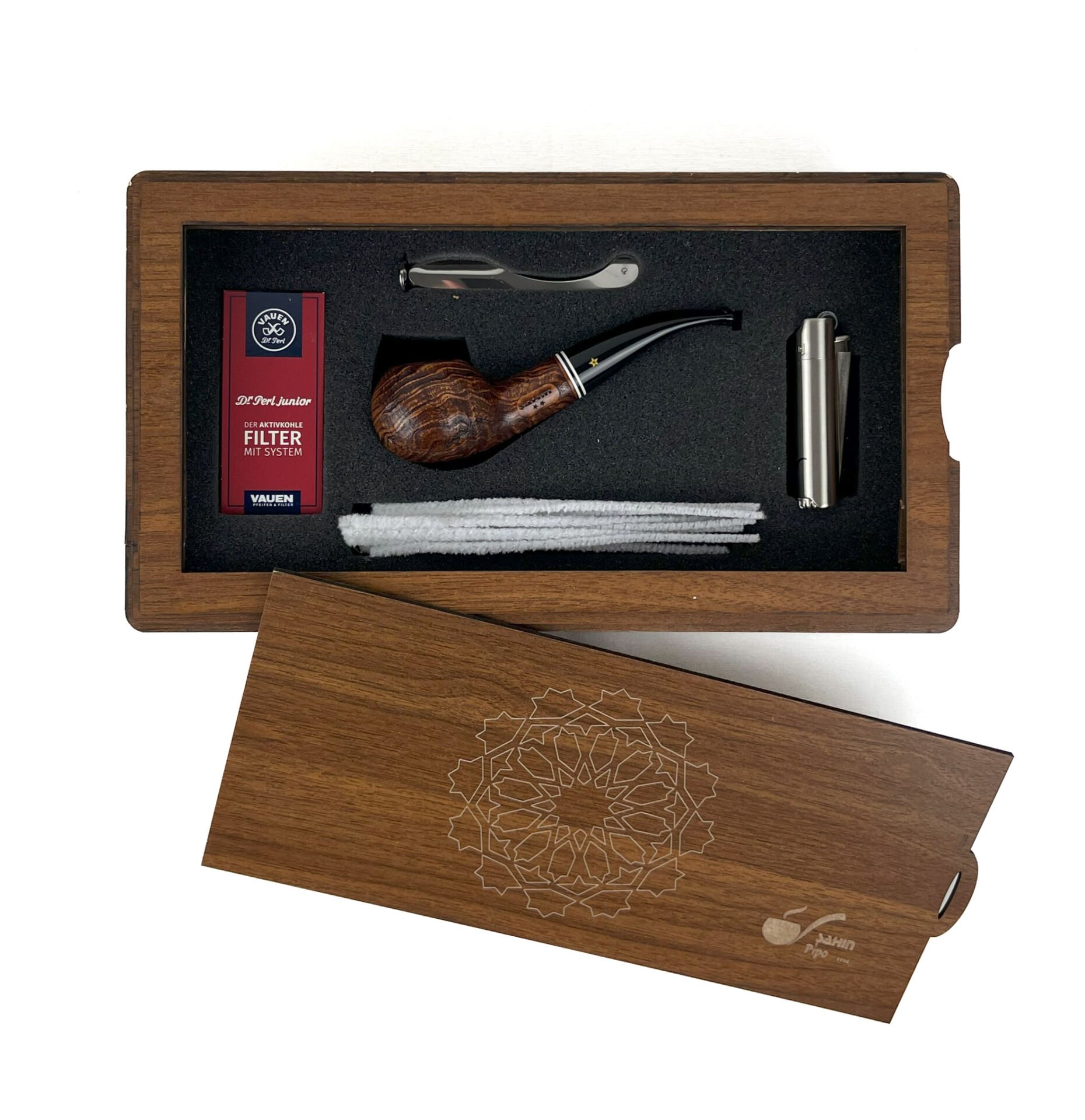 Özel Ahşap Kutusunda Şahin Pipo Seti Model - 3