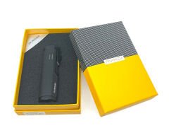 Parmida Üç Torch Jet Alev Puro Çakmağı - Siyah