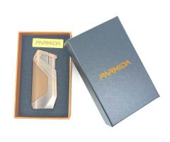 Parmida Çift Torch Jet Alev Puro Çakmağı - Kahve/Bronz