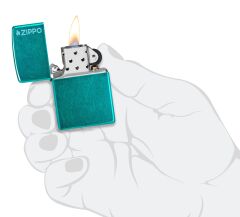 Zippo Candy Teal Matte Logo Dizayn Çakmak