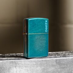 Zippo Candy Teal Matte Logo Dizayn Çakmak