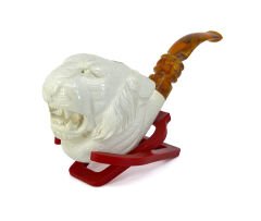 Lületaşı Pipo Doğal Lületaşı El Yapımı Özel Kutulu - Aslan Gravür İşleme