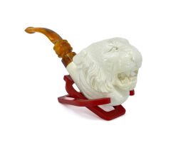 Lületaşı Pipo Doğal Lületaşı El Yapımı Özel Kutulu - Aslan Gravür İşleme