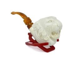 Lületaşı Pipo Doğal Lületaşı El Yapımı Özel Kutulu - Aslan Gravür İşleme