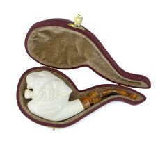 Lületaşı Pipo Doğal Lületaşı El Yapımı Özel Kutulu - Aslan Gravür İşleme