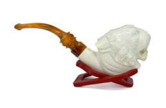 Lületaşı Pipo Doğal Lületaşı El Yapımı Özel Kutulu - Aslan Gravür İşleme