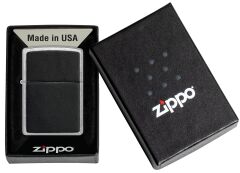 Zippo Black Leather Emblem Dizayn Çakmak