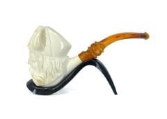 Lületaşı Pipo Doğal Lületaşı El Yapımı Özel Kutulu - Viking Gravür İşleme