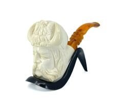 Lületaşı Pipo Doğal Lületaşı El Yapımı Özel Kutulu - Viking Gravür İşleme