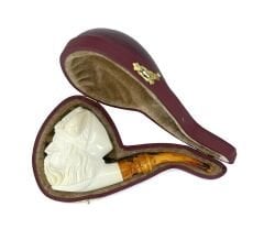 Lületaşı Pipo Doğal Lületaşı El Yapımı Özel Kutulu - Viking Gravür İşleme