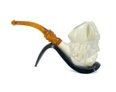 Lületaşı Pipo Doğal Lületaşı El Yapımı Özel Kutulu - Viking Gravür İşleme