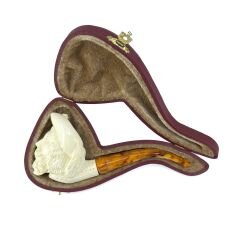 Lületaşı Pipo Doğal Lületaşı El Yapımı Özel Kutulu - Soylu Gravür İşleme