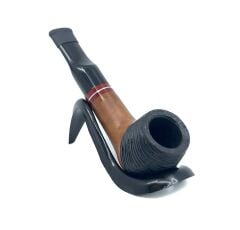 Pipsan İşlemeli El Yapımı Gül Kökü (Briar) Mini Pipo 9mm Filtreli - Model No: 2