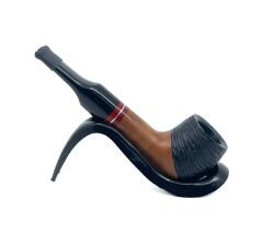 Pipsan İşlemeli El Yapımı Gül Kökü (Briar) Mini Pipo 9mm Filtreli - Model No: 2