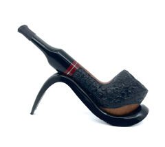 Pipsan İşlemeli El Yapımı Gül Kökü (Briar) Mini Pipo 9mm Filtreli - Model No: 3