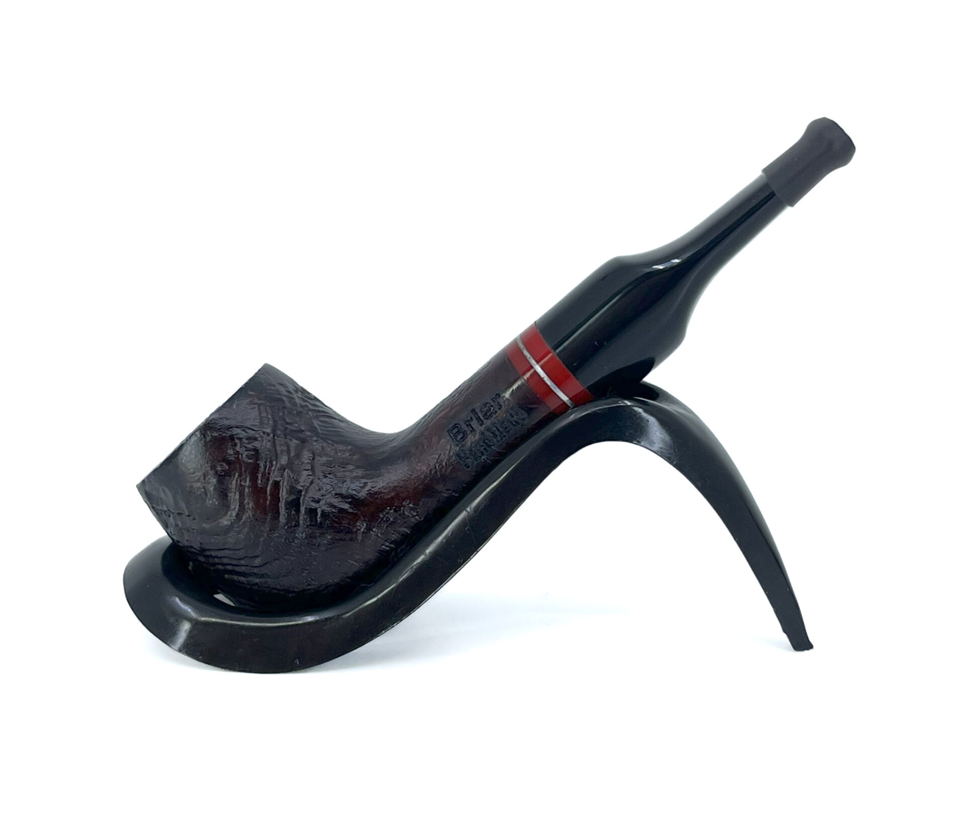 Pipsan İşlemeli El Yapımı Gül Kökü (Briar) Mini Pipo 9mm Filtreli - Model No: 4