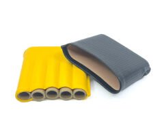 Parmida Toscanello Deri Puro Kılıfı/Seyahat Humidoru - Sarı/Siyah