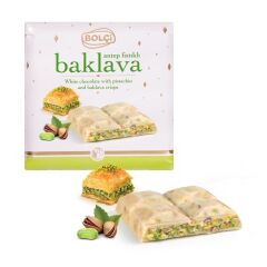 Bolçi Antep Fıstıklı Baklava Parçacıklı Beyaz Tablet Çikolata 70g (2 Adet)