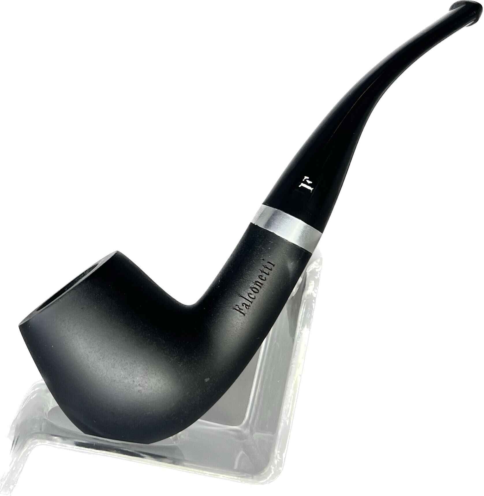 Falconetti Black Matte Bent 9mm Filtreli Pipo