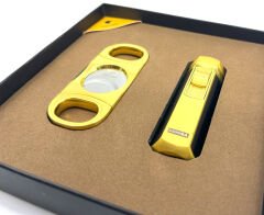 Cohiba Puro Makası ve Çakmak İkili Puro Seti - Gold