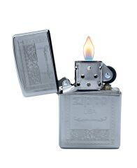 Zippo Silver Lining Frame Dizayn Çakmak