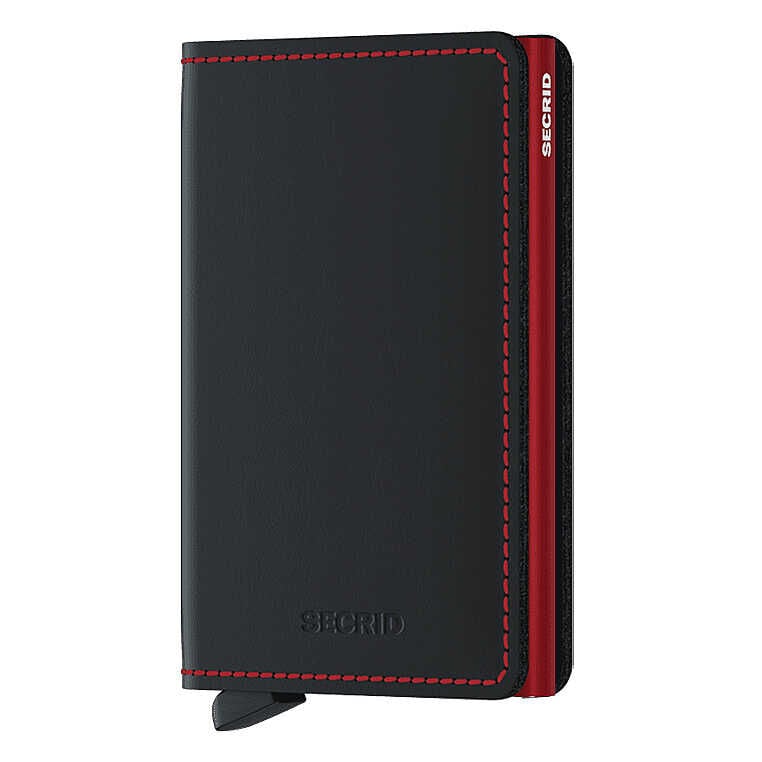 Secrid Slimwallet Matte Cüzdan, Siyah-Kırmızı