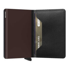 Secrid Slimwallet Matte Cüzdan, Siyah-Kahverengi