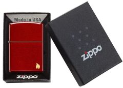 Zippo Flame Dizayn Metalik Kırmızı Çakmak